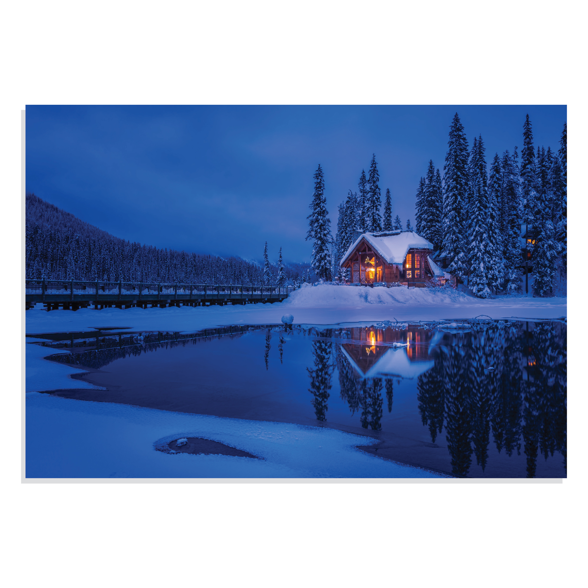 پوستر طرح کلبه جنگلی پوشیده از برف Forest House Covered in Snow مدل NV0796