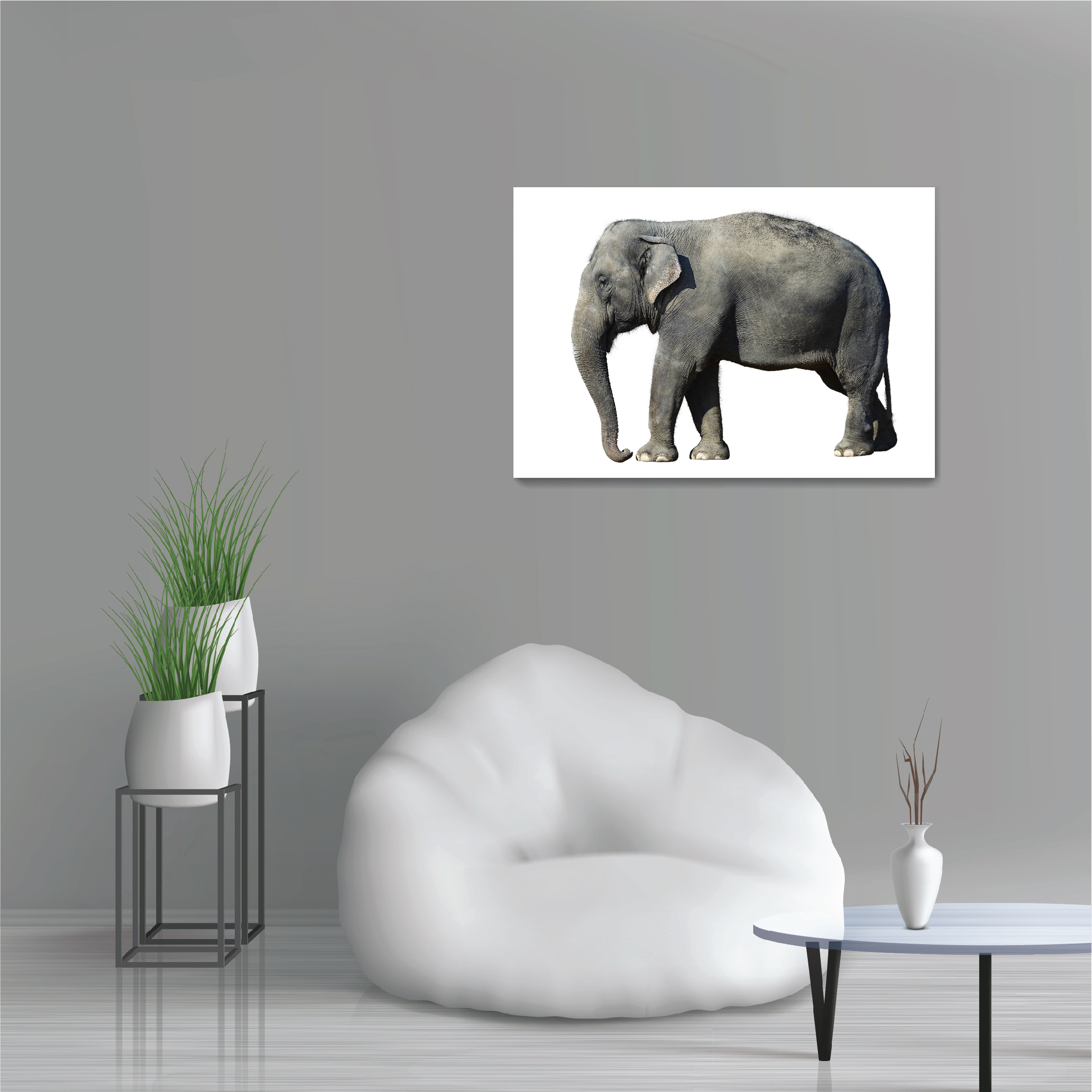 پوستر طرح حیوانات Elefant White Background مدل NV0910
