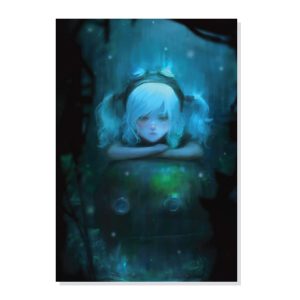 پوستر طرح مات دختر و ربات مدل M0008