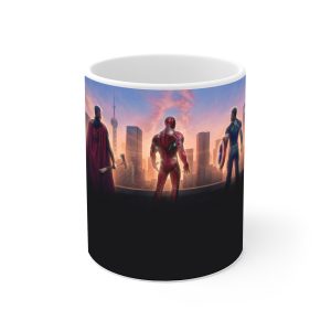 ماگ نورو استور طرح فیلم انتقام‌جویان Avengers ثور، آیرون‌من و کاپیتان آمریکا مقابل افق کد NM10620