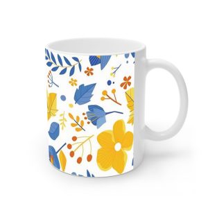 ماگ نورو استور طرح گل های ریز و درشت مینیمال و سلطنتی کد NM15438