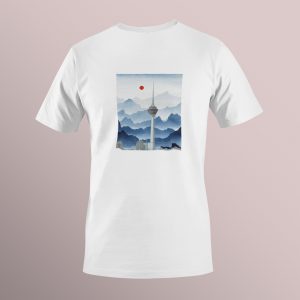 تیشرت طرح کوهستان آبی کد NP0060